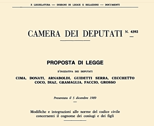 il cognome della madre